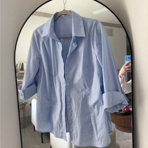 Mango Slim Fit Button Down in Blue